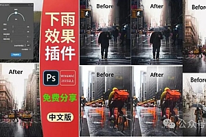 PS2025win和mac可通用BBTools RainFX中文汉化破解版一键模拟下雨效果插件免费分享下载教程PS大师网设计滤镜